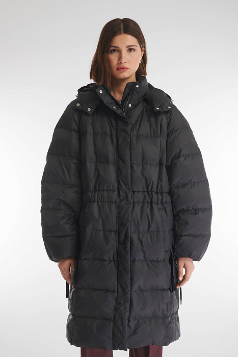 Стеганое пуховое пальто с кулиской на талии Бренд Caterina Leman