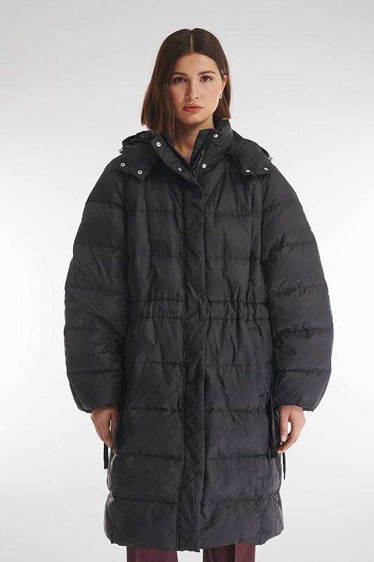 Стеганое пуховое пальто с кулиской на талии Бренд Caterina Leman