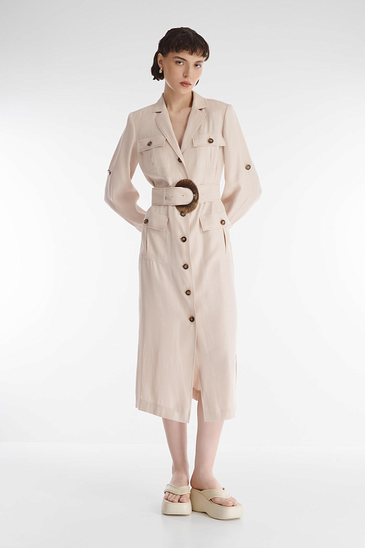 Платье-рубашка с накладными карманами Бренд Caterina Leman