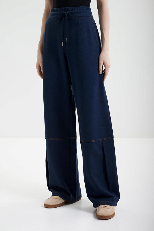 Хлопковые брюки с декоративными складками Бренд MM