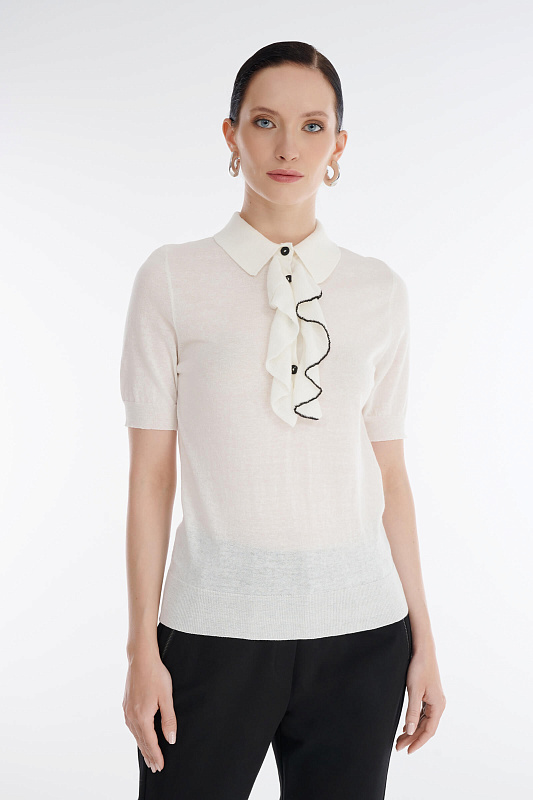 Джемпер-поло с драпировками Бренд Sarah Pacini