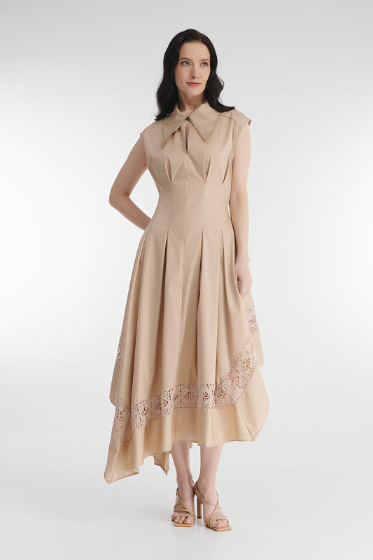 Хлопковое платье с асимметричным подолом Бренд Milva Mi