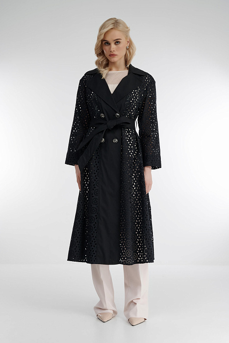 Хлопковый плащ с перфорацией Бренд Caterina Leman