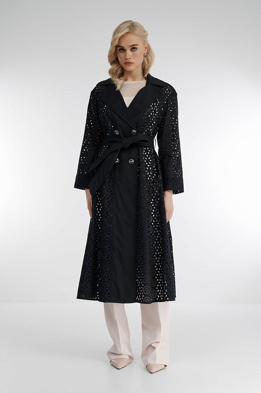 Хлопковый плащ с перфорацией Бренд Caterina Leman