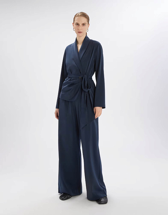 Комбинезон из атласа с драпировкой Бренд High