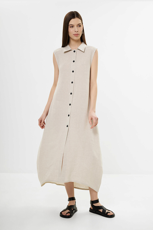 Льняное платье-рубашка Бренд Sarah Pacini