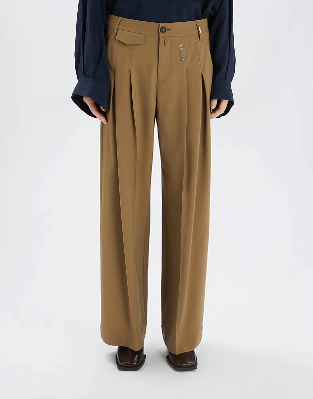 Брюки из шерсти с защипами Бренд High