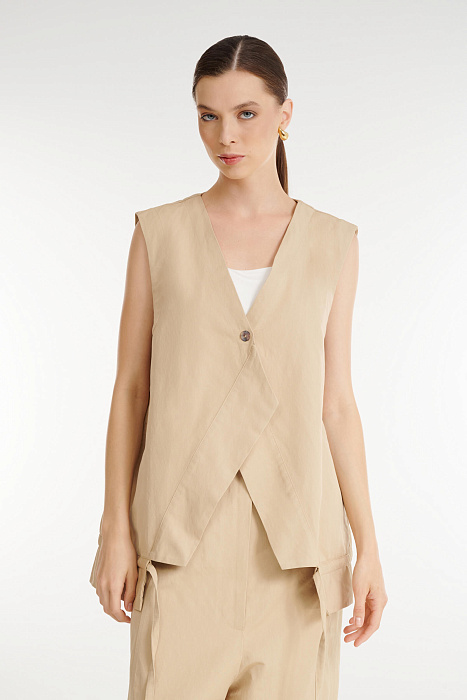 Свободный льняной жилет Бренд Sarah Pacini