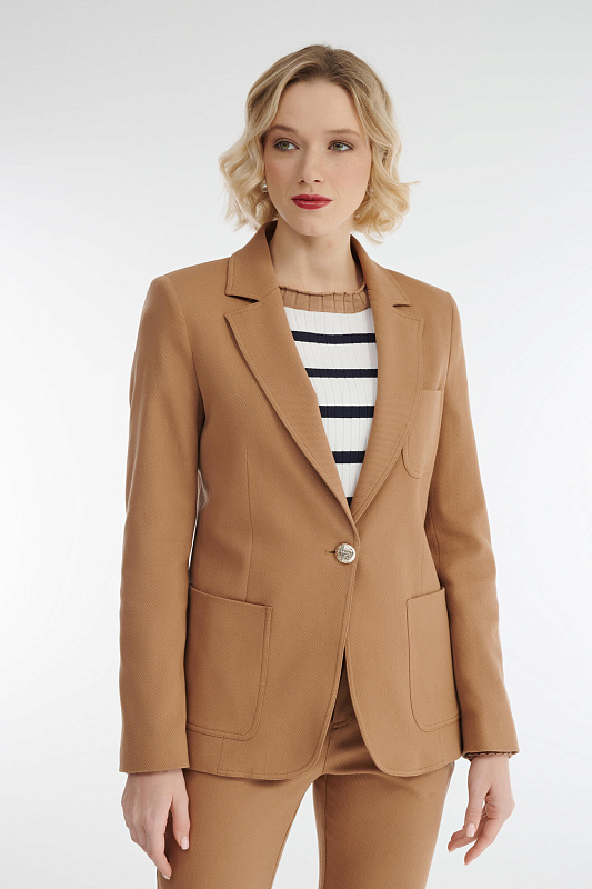 Однобортный пиджак с накладными карманами Бренд Diana Gallesi