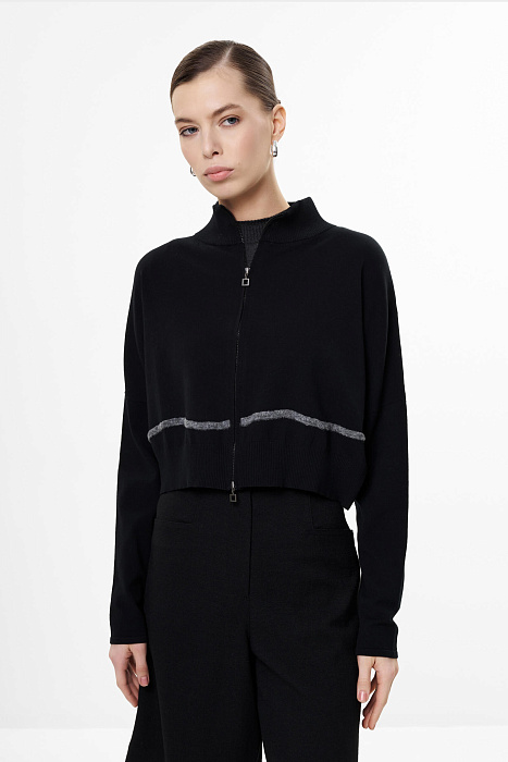 Укороченный кардиган из смесовой вискозы Бренд Sarah Pacini