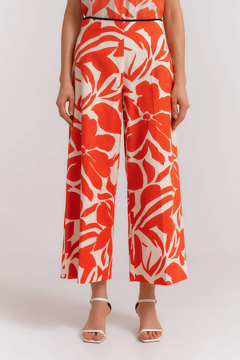 Укороченные брюки с цветочным принтом Бренд Diana Gallesi