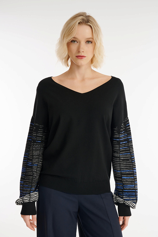 Пуловер с рукавами-фонариками Бренд Sarah Pacini