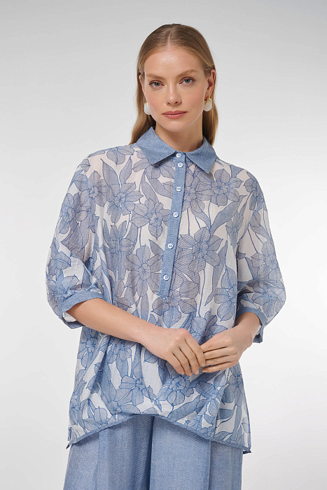 Блузка с цветочным принтом Бренд Caterina Leman