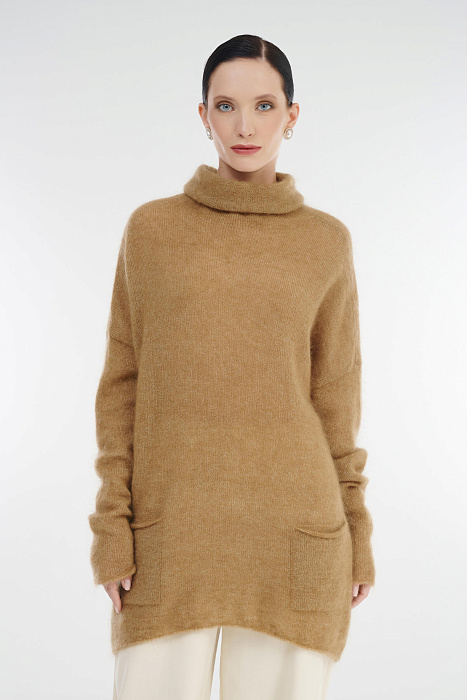 Удлиненный свитер с воротником-воронкой Бренд Sarah Pacini