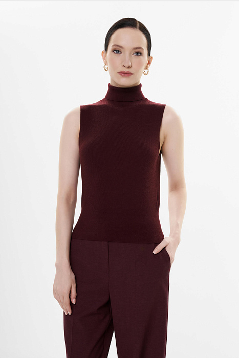 Шерстяная водолазка в рубчик Бренд Diana Gallesi