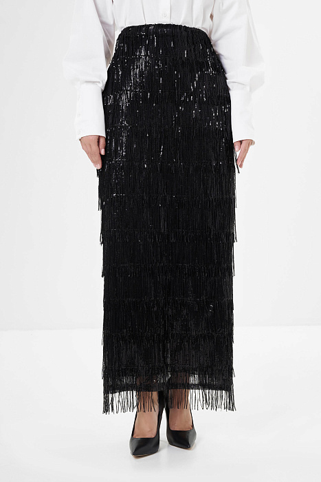 Юбка макси с бахромой из пайеток Бренд Milva Mi