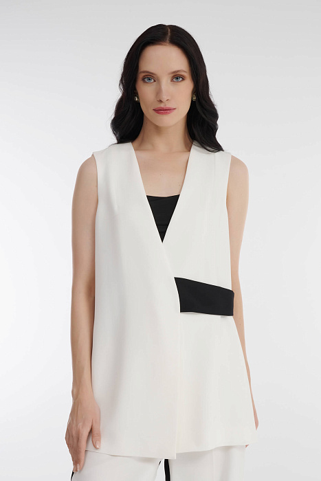 Удлиненный жилет с контрастным поясом Бренд Diana Gallesi