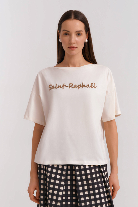 Футболка с вышивкой Бренд Diana Gallesi