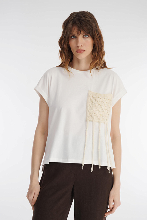 Футболка с декоративным карманом Бренд Caterina Leman