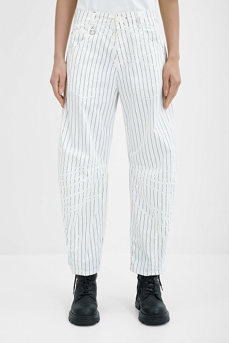 Джинсы багги в полоску Бренд High