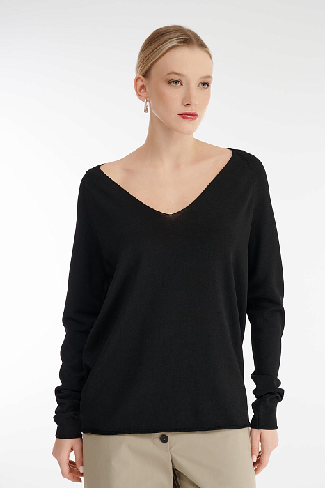 Пуловер с глубоким вырезом Бренд Sarah Pacini