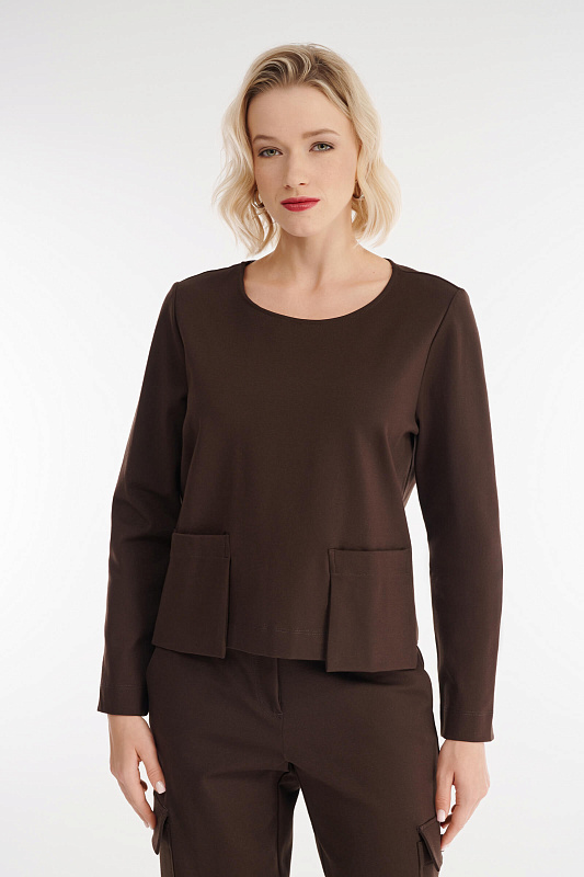 Джемпер с накладными карманами Бренд Diana Gallesi