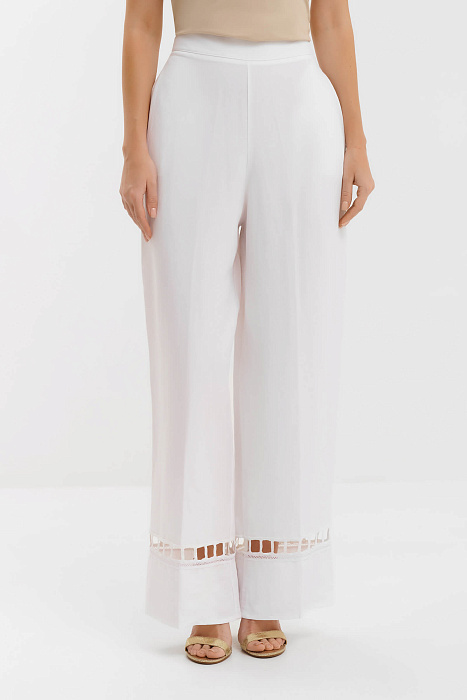 Брюки с перфорацией из льна Бренд Milva Mi