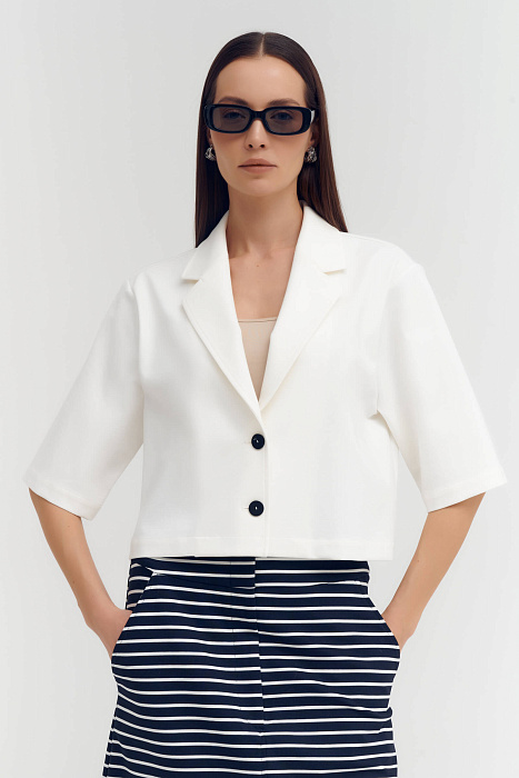 Укороченный жакет на пуговицах Бренд Sarah Pacini