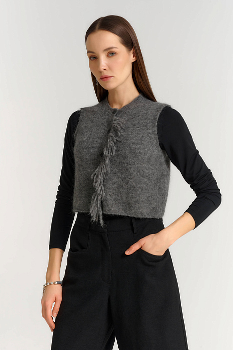 Жилет из шерсти и мохера Бренд Sarah Pacini