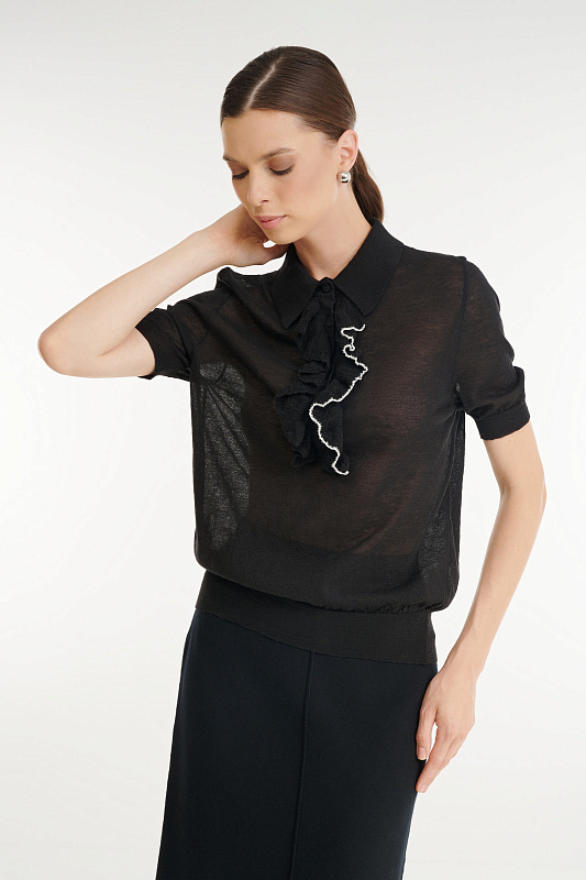 Джемпер-поло с драпировками Бренд Sarah Pacini