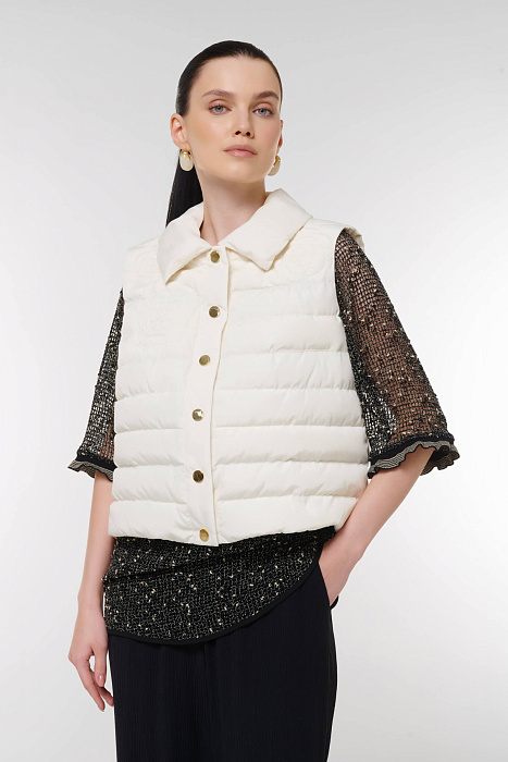 Стеганный жилет с цветочной вышивкой Бренд Caterina Leman