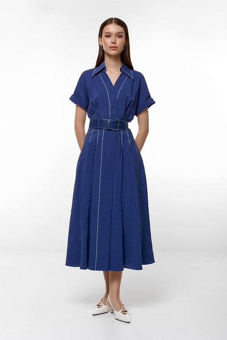 Платье с контрастной строчкой и поясом Бренд Caterina Leman