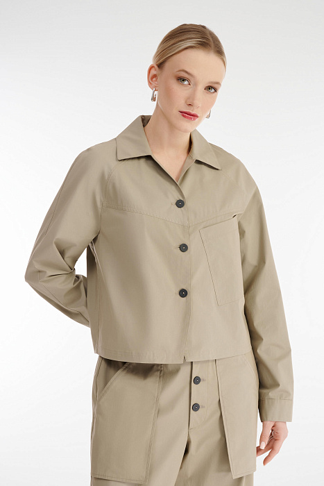 Хлопковый жакет с отложным воротником Бренд Sarah Pacini