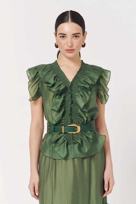 Топ с воланами и ремнем Бренд Caterina Leman