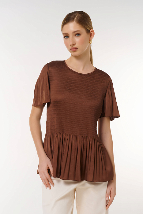 Блузка приталенного кроя с воланами Бренд Caterina Leman