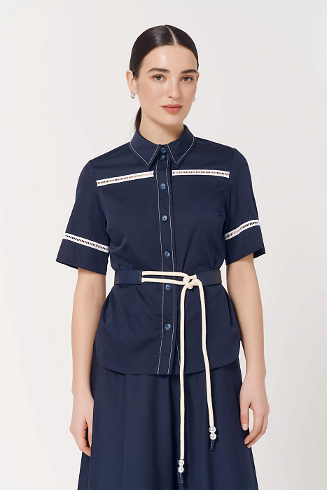 Рубашка в морском стиле с поясом Бренд Caterina Leman