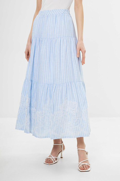 Льняная юбка с кружевом Бренд Daniela Drei