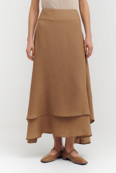 Ассиметричная юбка из льна Бренд Sarah Pacini