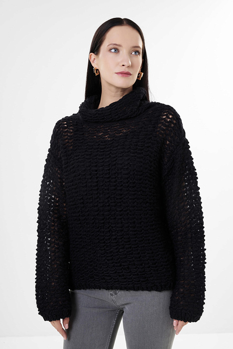 Фактурный свитер из шерсти и мохера Бренд Sarah Pacini