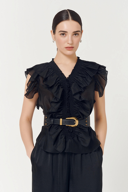 Топ с воланами и ремнем Бренд Caterina Leman