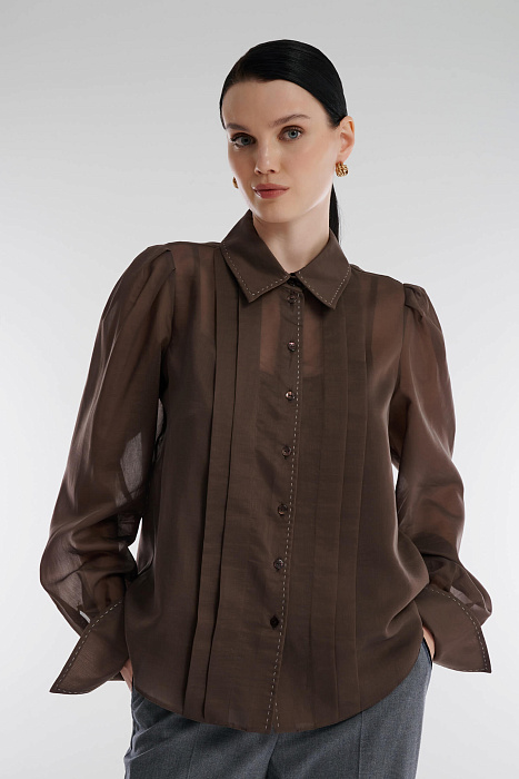 Полупрозрачная рубашка из вискозы Бренд Caterina Leman