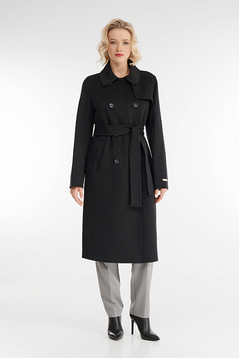 Двубортное пальто длины миди Бренд Diana Gallesi